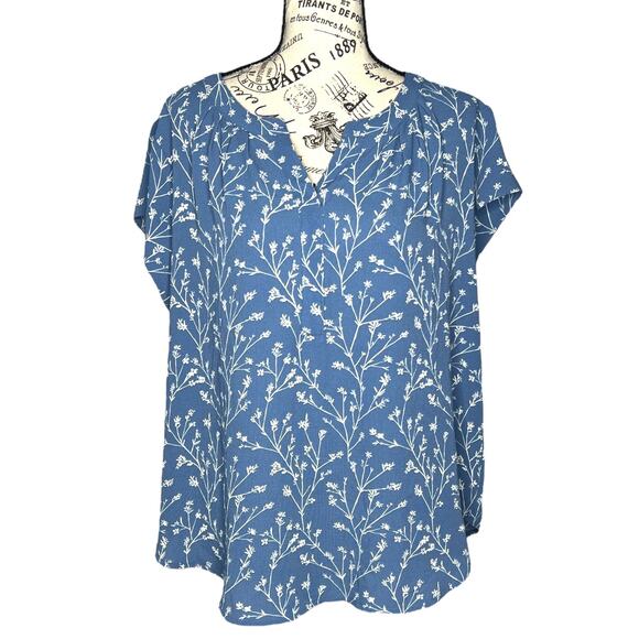 41Hawthorn SIZE XXL PETITE Morey Split Neck Short Sleeve Blouse - Stitch Fix - Picture 1 of 9